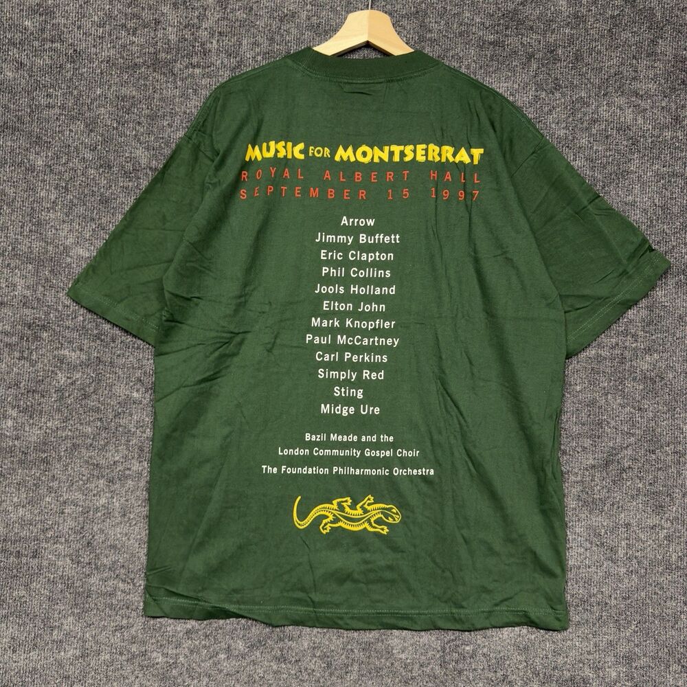 VTG 1997 Music For Montserrat Concert T Shirt XL Paul McCartney Elton John UK